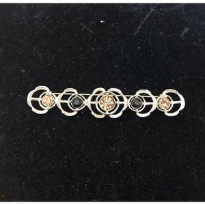 Coventry Gold Tone Bar Pin Brooch Black